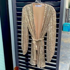 Zara sequin robe dress